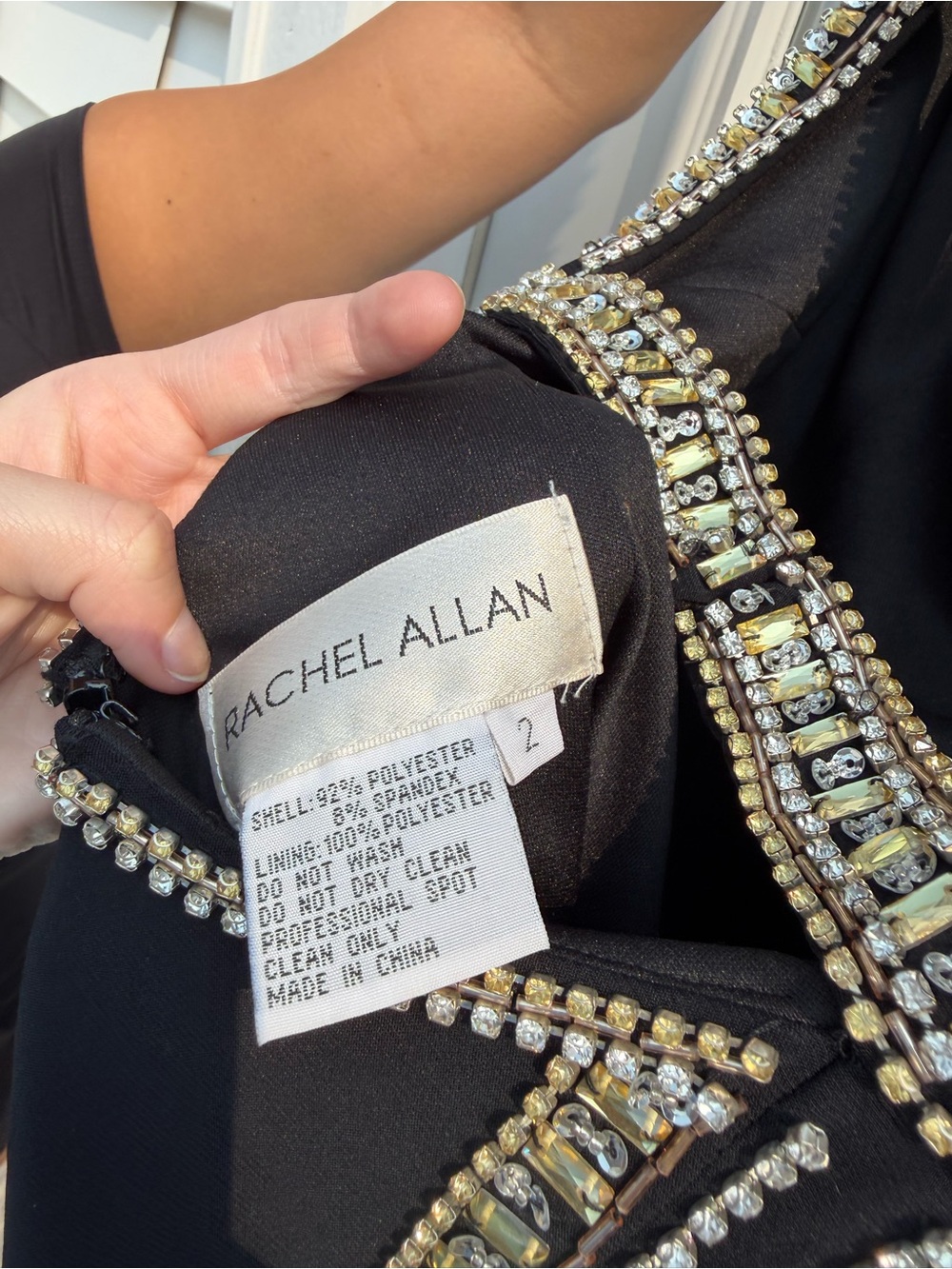 Rachel Allan Black Mini Dress with Gold Embellishment - Picture 7 of 7